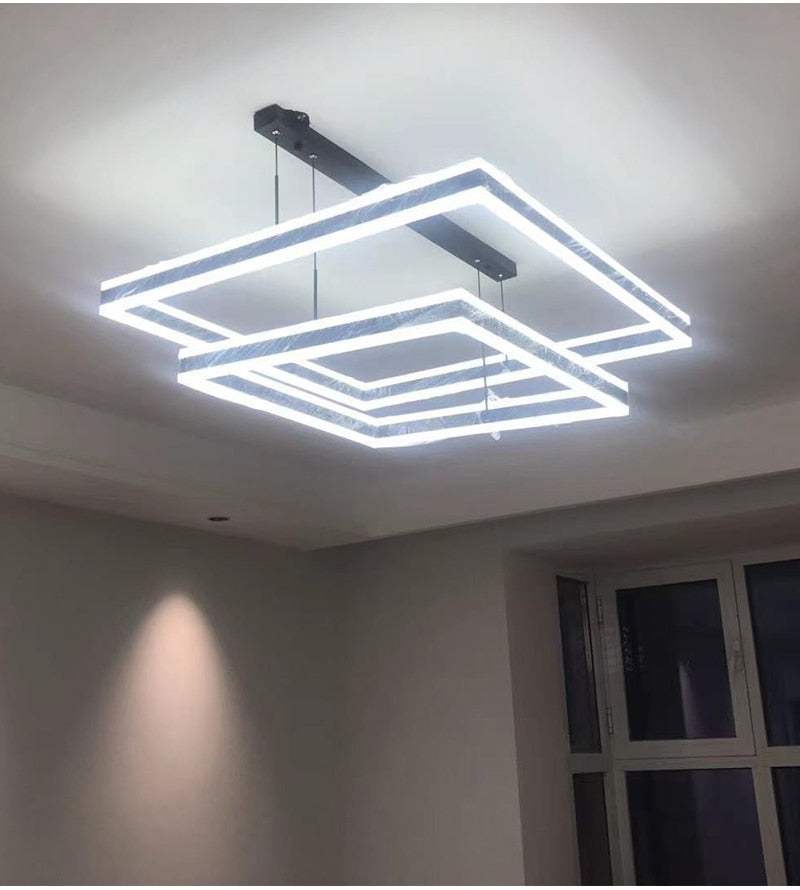 YLK Kare - Lustre led moderne pour salon design carré de luxe