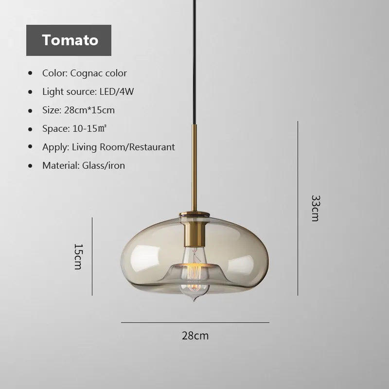 Severský industriální styl skleněný moderní luxusní LED závěs