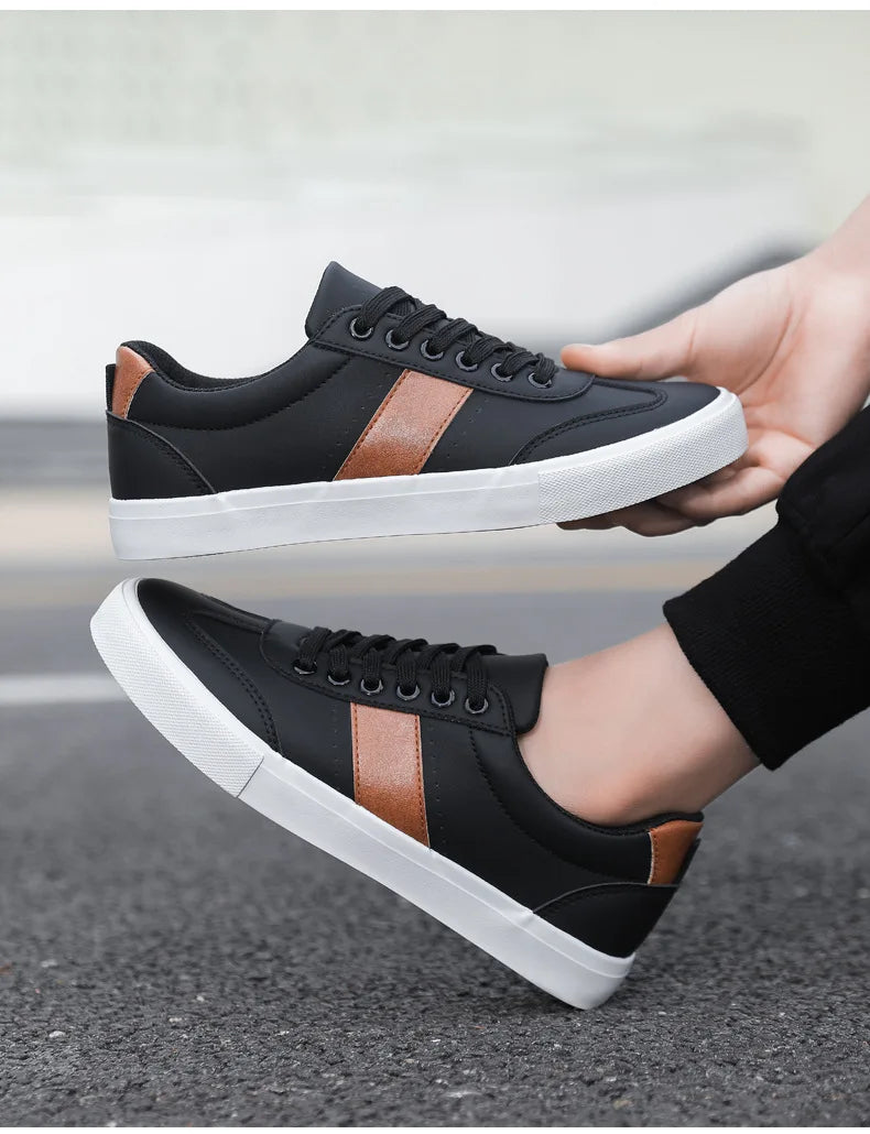 Street Style Leather Sneakers