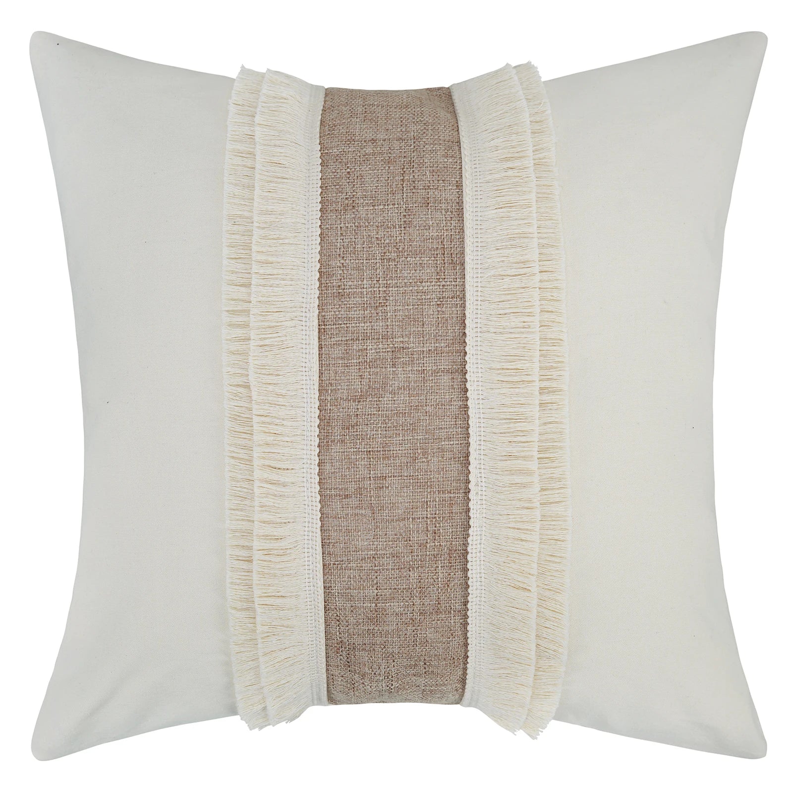 GeoBoho - Beige Cushion Cover with Geometric Pattern | decoration