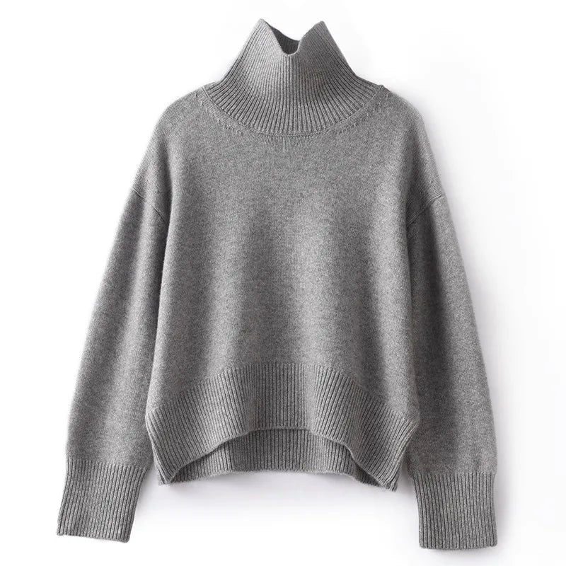 Nuovo maglione da donna in puro cashmere 100% autunno e inverno - Pullover dolcevita spesso