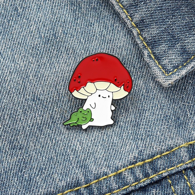 Mushroom Series Collectie Emaille Pins