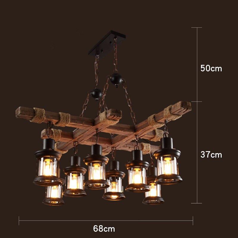 Antique Industrial Retro Wood LED Ceiling