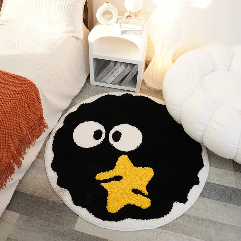 Tapis Rond Doux et Pelucheux Sara – Tapis de Salon et de Jeu Antidérapant Confortable