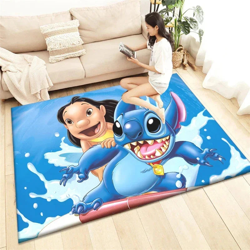 Alfombra de dibujos animados Winnie Stitch – Decoración del hogar acogedora y vibrante