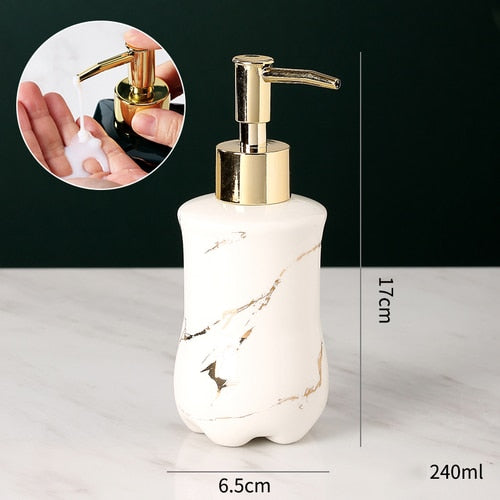 Elegant Soap Dispenser i solid marmor för badrum