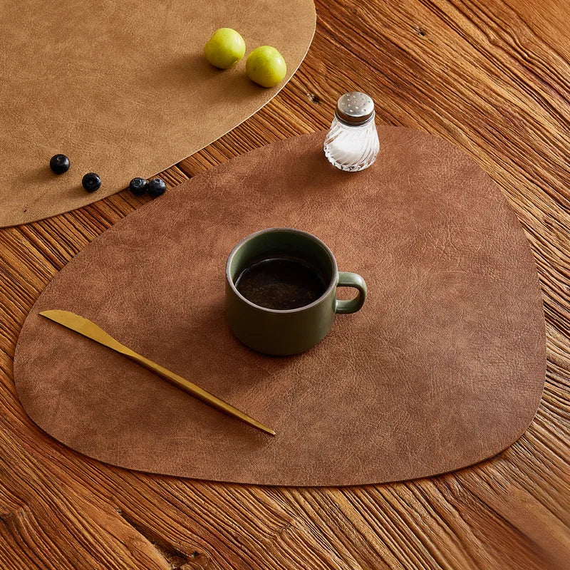 GourmetGlow Leather Dining Mat