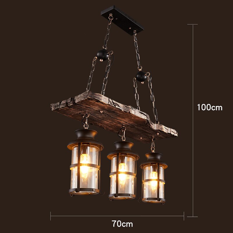 Antique Industrial Retro Wood LED Ceiling