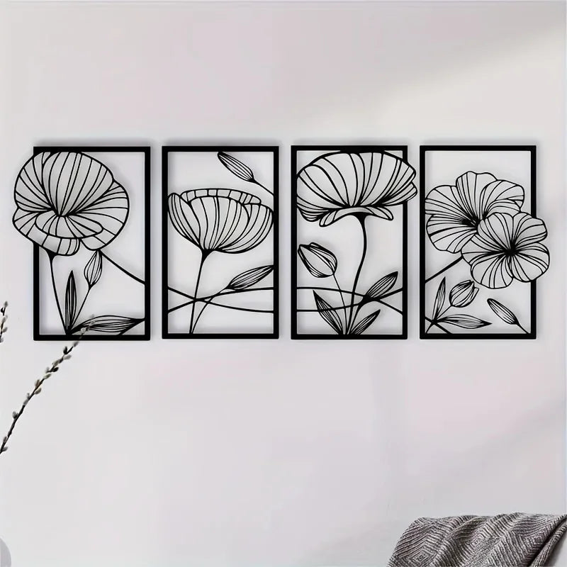 Colgante de Pared de Metal con Mariposa Floral