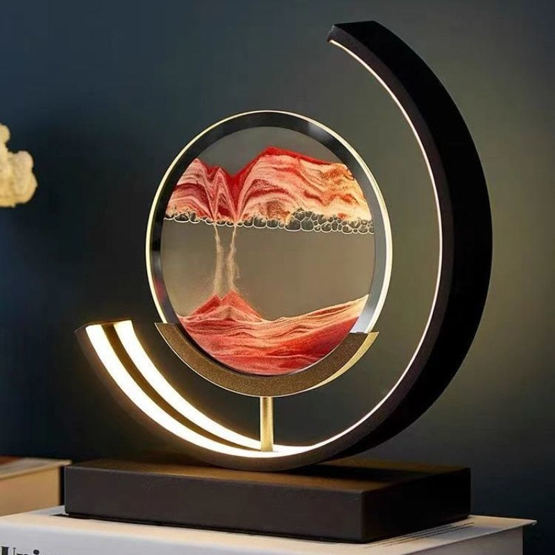 Vrimlo® Sand And Water Moving Art LED Moon Lamp