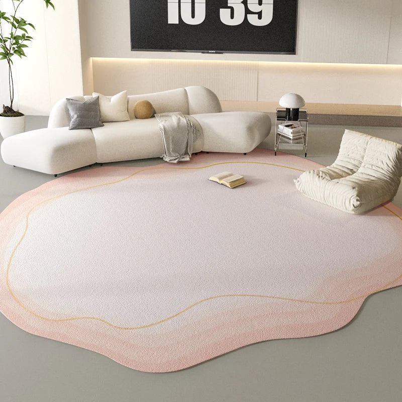 Sara Luxe Alfombra Irregular Rosa Esponjosa – Suave y Estilosa para Dormitorio y Sala de Estar