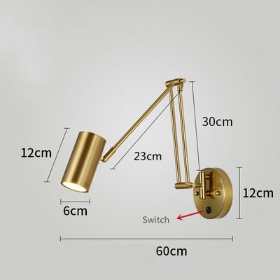 KIN Grace - Touch Sensor Wall Lights Adjustable Swing Long Arm