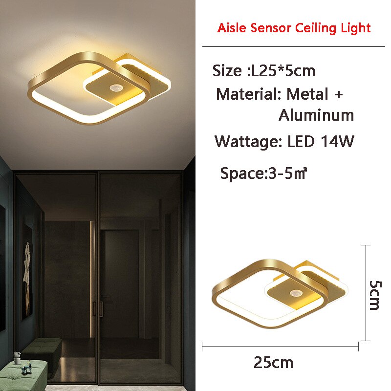 Human PIR-rörelsesensor LED-taklampa för sovrumskorridor