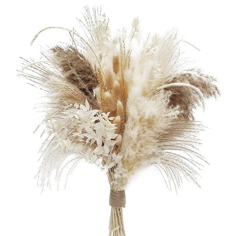 80PCS Natural Dried Pampas Grass Bouquet