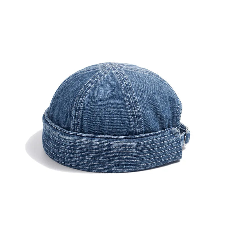 Casquette en jean à enroulement