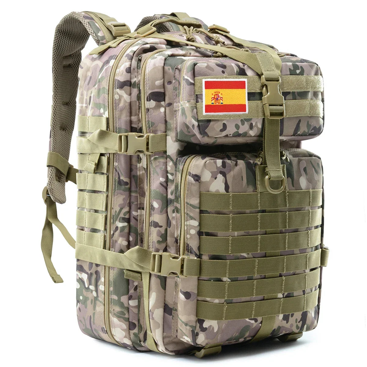 Sac à dos tactique 45 L pour homme/femme – Sac à dos MOLLE pour la chasse, la pêche, la randonnée, le trekking et la survie – Sac à dos d'extérieur de grande capacité avec porte-gobelets