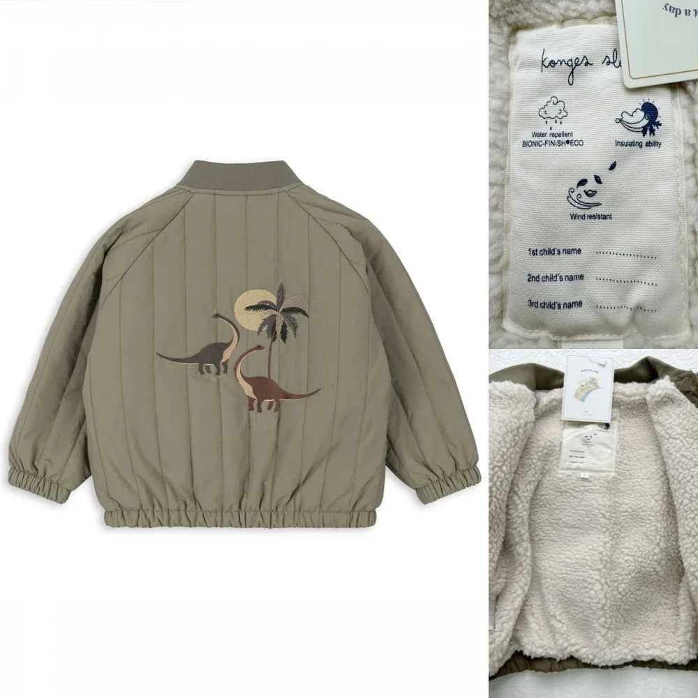 Chaqueta acogedora de lana de cordero para niños: prendas de abrigo de invierno unisex para niños pequeños y niños