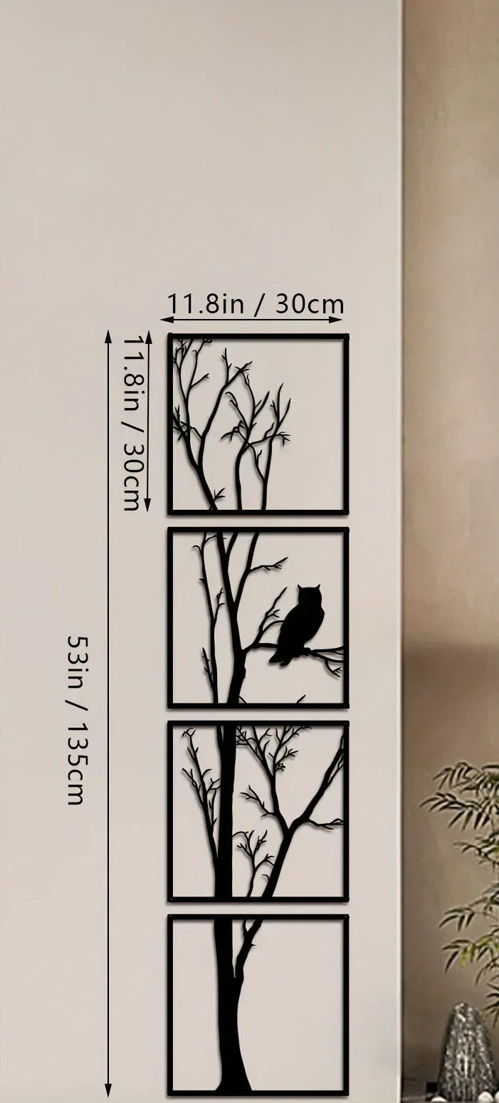 Owl Tree Branch Wall Art