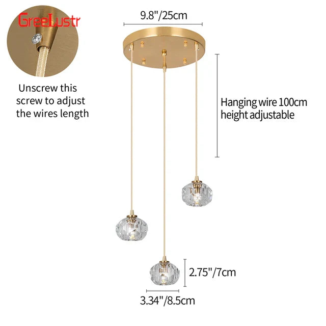 Lámparas de Colgante de Cristal Nórdico