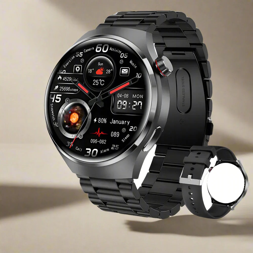 Ares Pro 2024 smartwatch – NFC, gezondheidsmonitor, GPS en bellen via Bluetooth