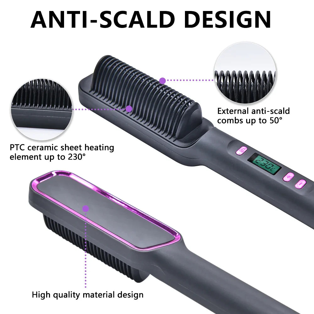 Electric Hot Comb Multifunctional Straight Hair Straightener Comb