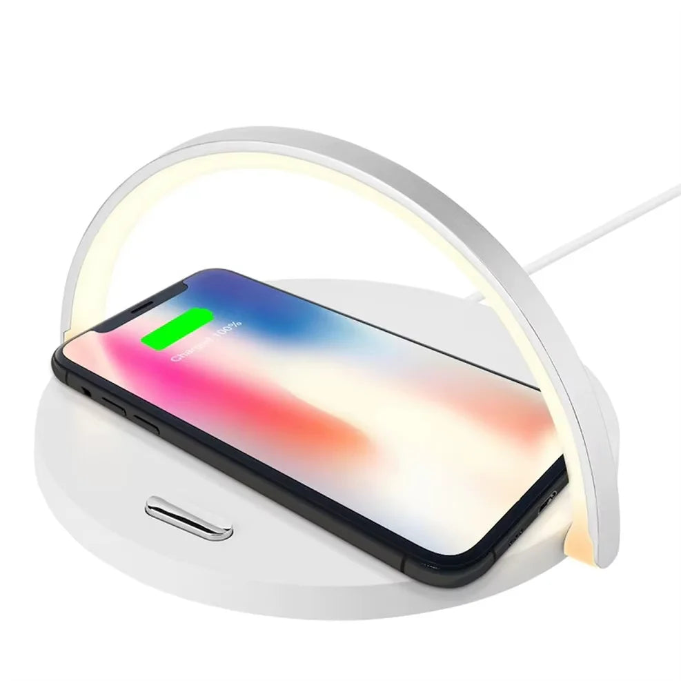 Praktisch - Draadloze oplader 15W met verstelbare touchlamp voor iPhone en AirPods