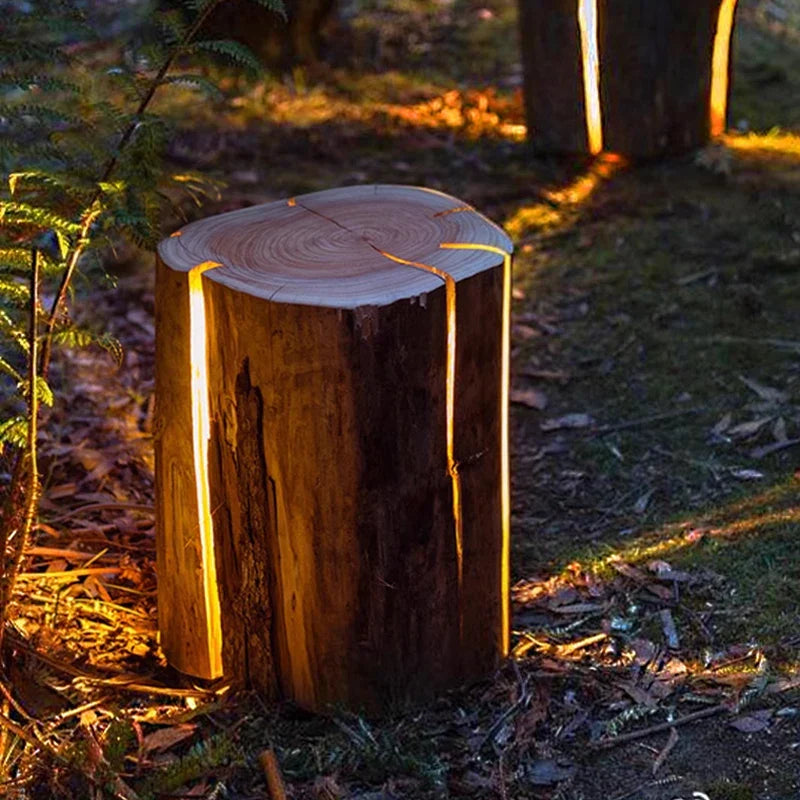 Vrimlo Lumière de Souche en Bois d'Extérieur