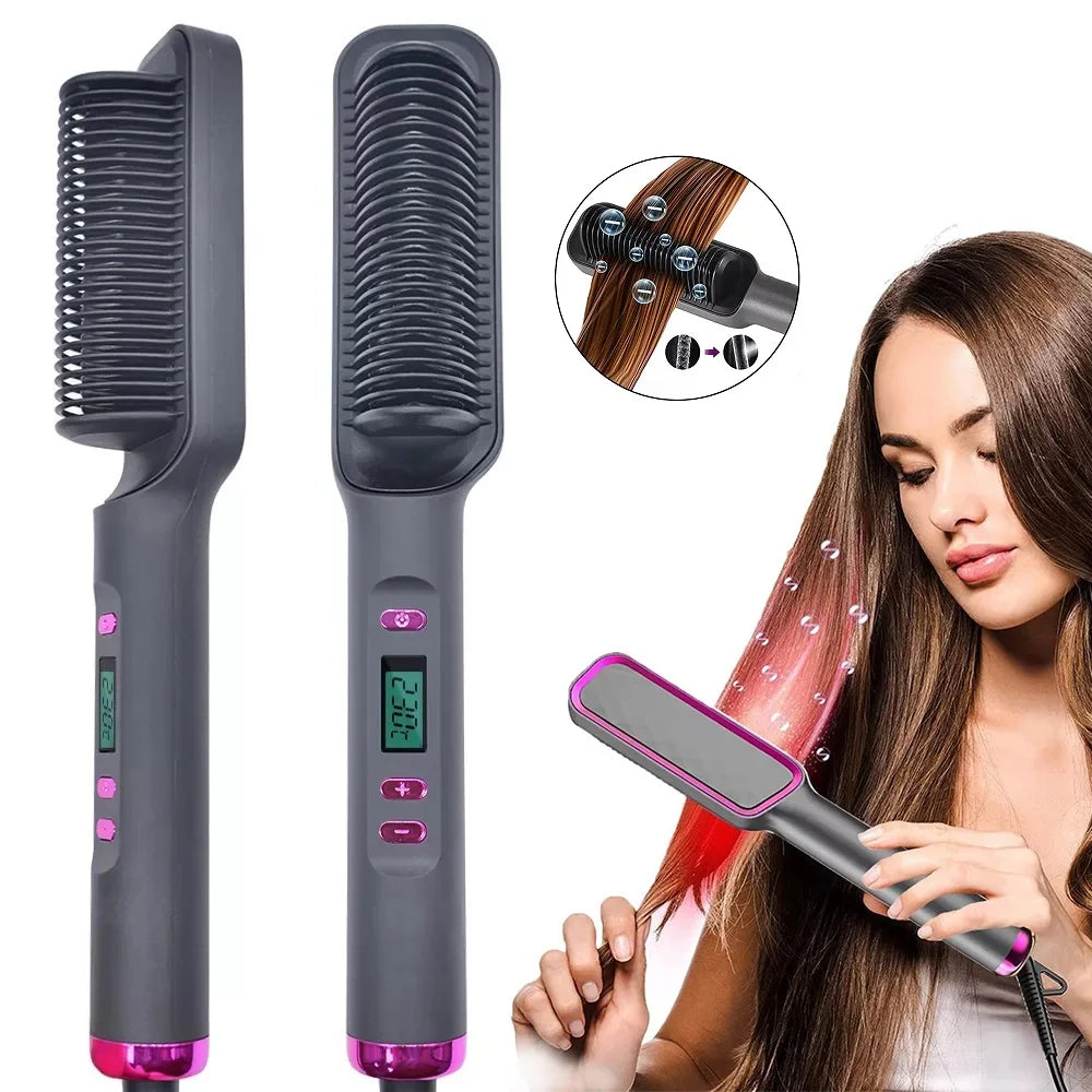 Pettine per capelli lisci multifunzionale con pettine caldo elettrico