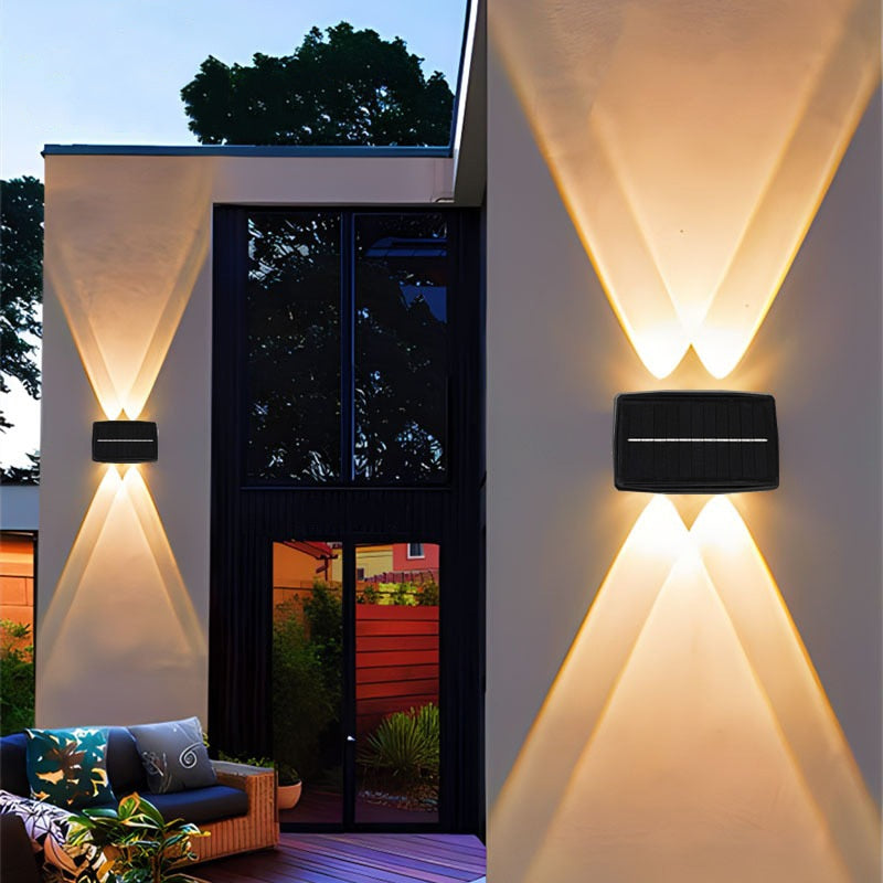 Lámpara de pared solar LED para exteriores - Resistente al agua