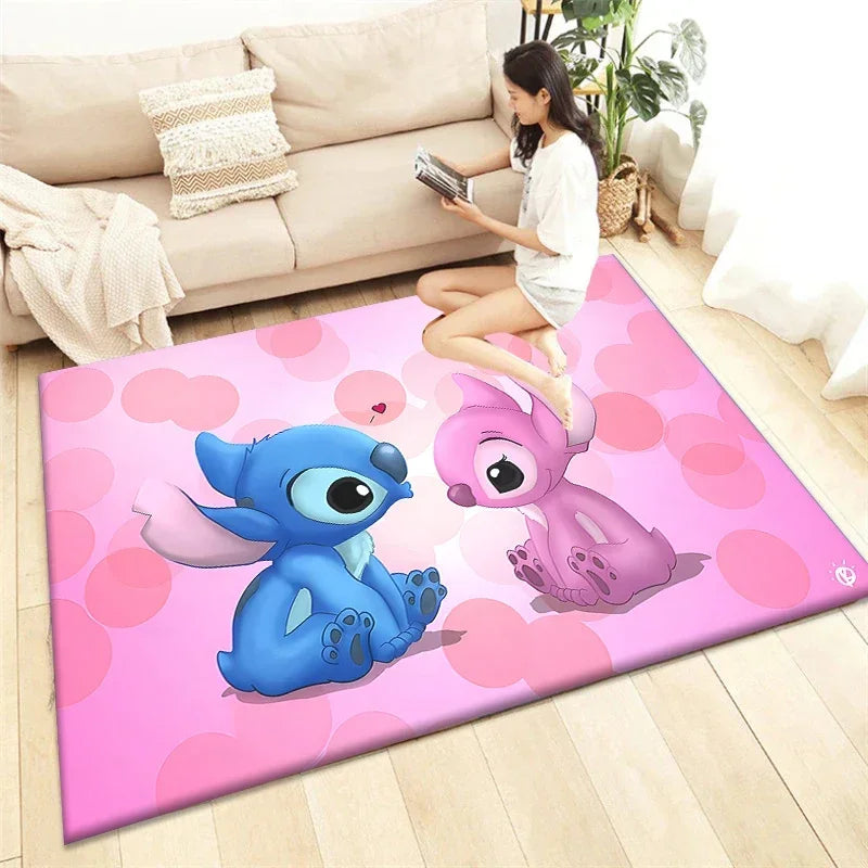 Alfombra de dibujos animados Winnie Stitch – Decoración del hogar acogedora y vibrante