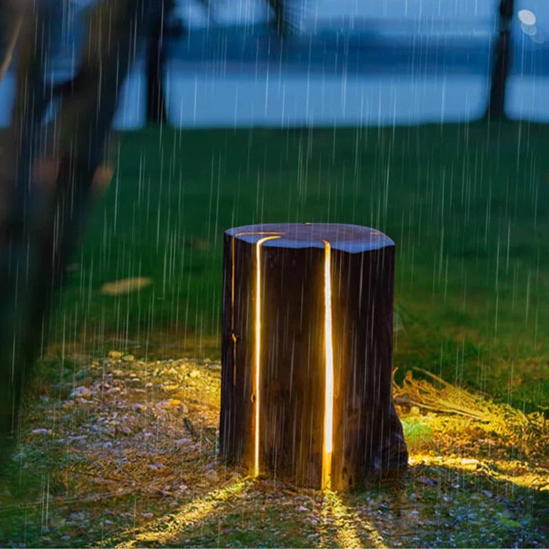 Vrimlo Lumière de Souche en Bois d'Extérieur