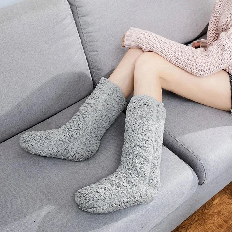 Emma's Cozy Luxe : Chaussettes thermiques en cachemire pour femme – Chaussettes de sol et de sommeil douces et épaisses pour l'hiver