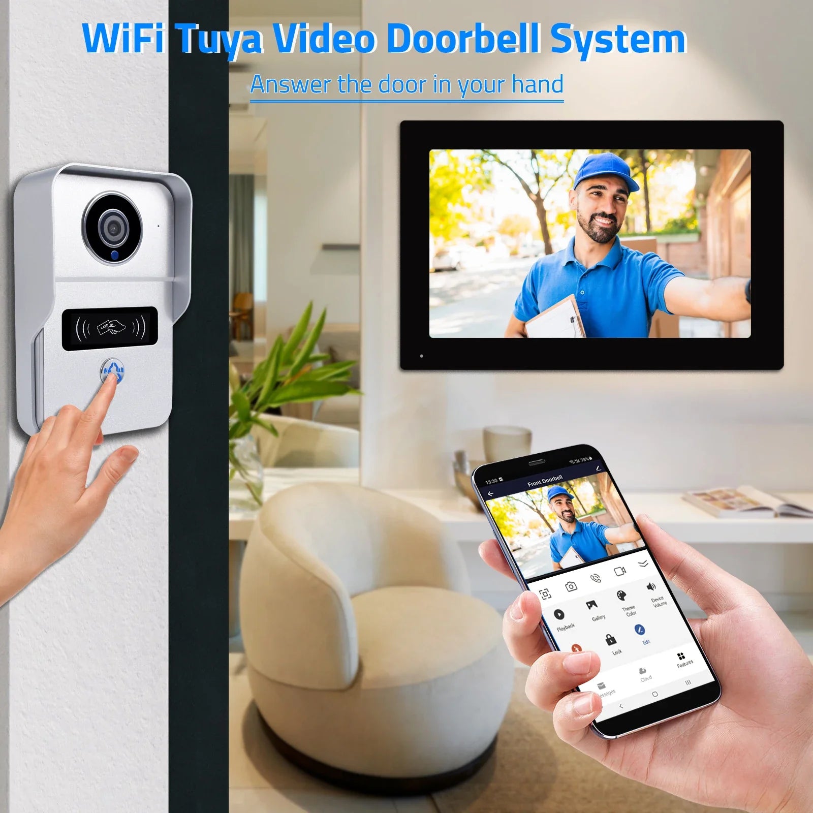 Wireless Video Doorphone System with 1080P Camera and Smart Features