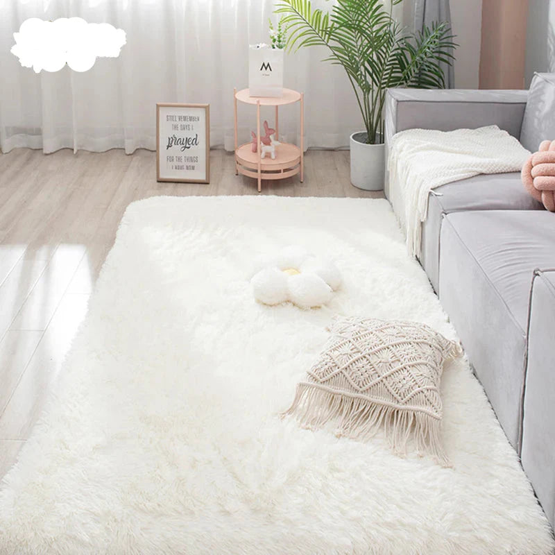 Sara Soft Shaggy Rug for Bedroom - Nordic Style Plush Carpet for Kids Room