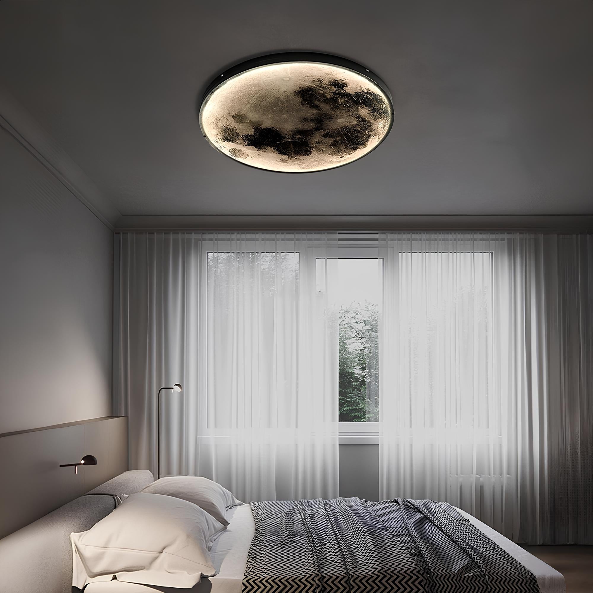 Wandplafondmontage LED ronde maanlamp, slaapkamer, kinderen, woonkamer