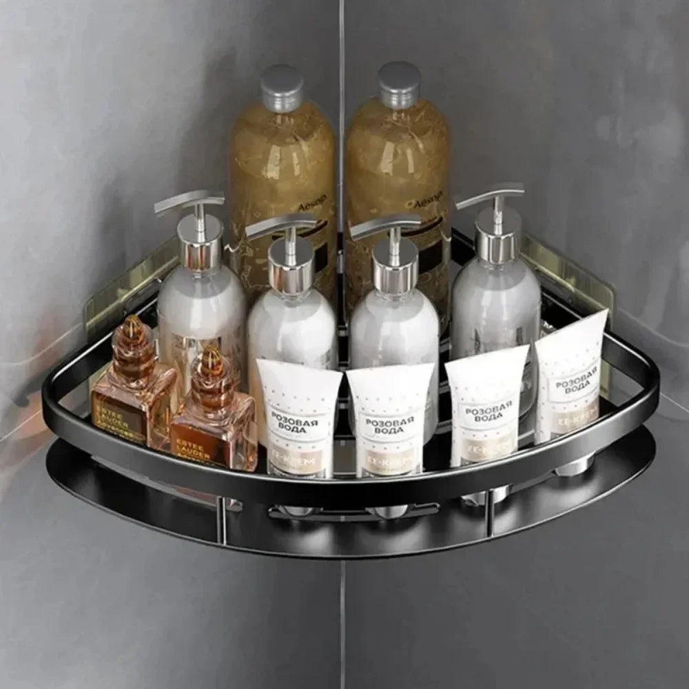 Corner Shower Organizer | No-Drill Aluminum Shelf