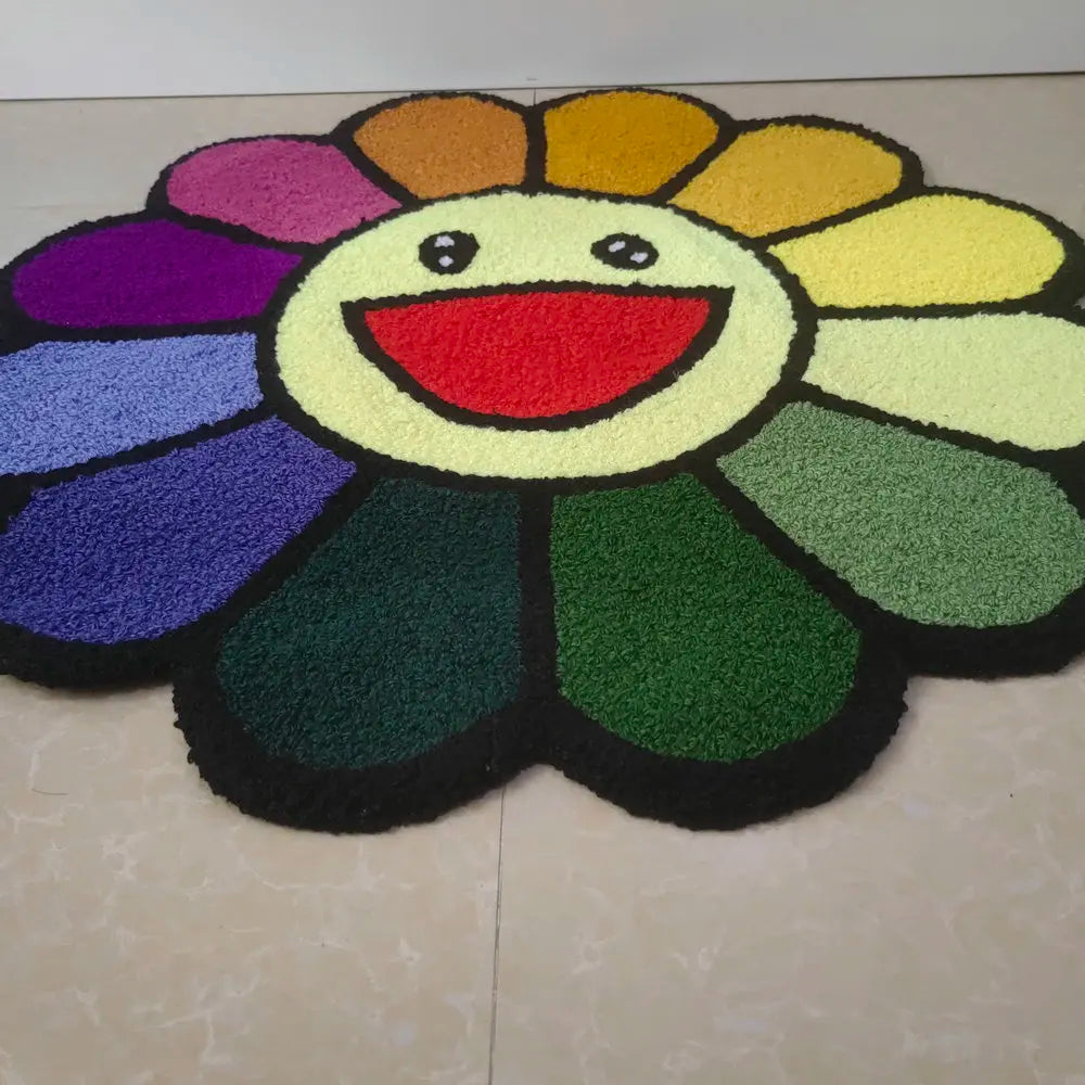 Alfombra de Flores de Winnie Cartoon – Suave y Antideslizante para la Sala de Juegos y la Sala de Estar de los Niños