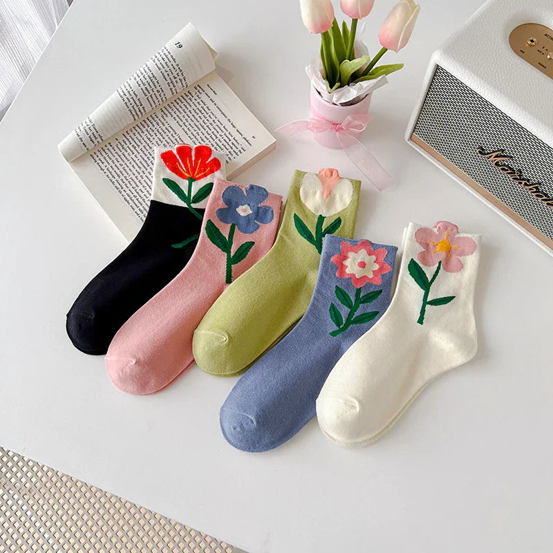 Frühlingsblumensocken