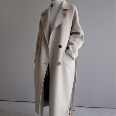 Acelya - Long wool coat | winter jacket