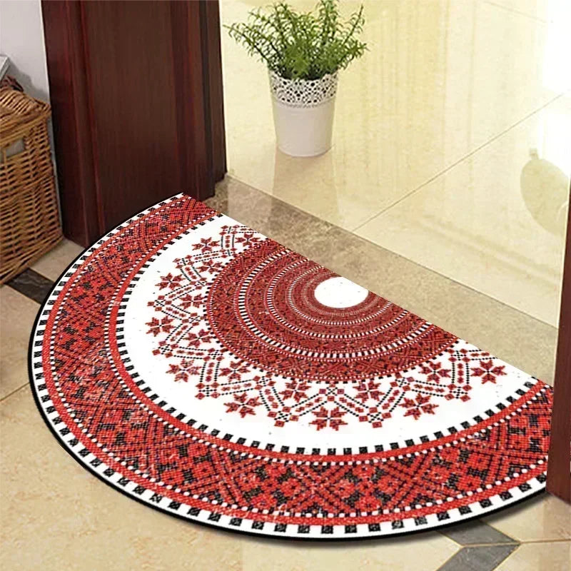 Winnie Retro Felpudo Semicircular – Elegante Alfombra de Entrada Antideslizante para Interior