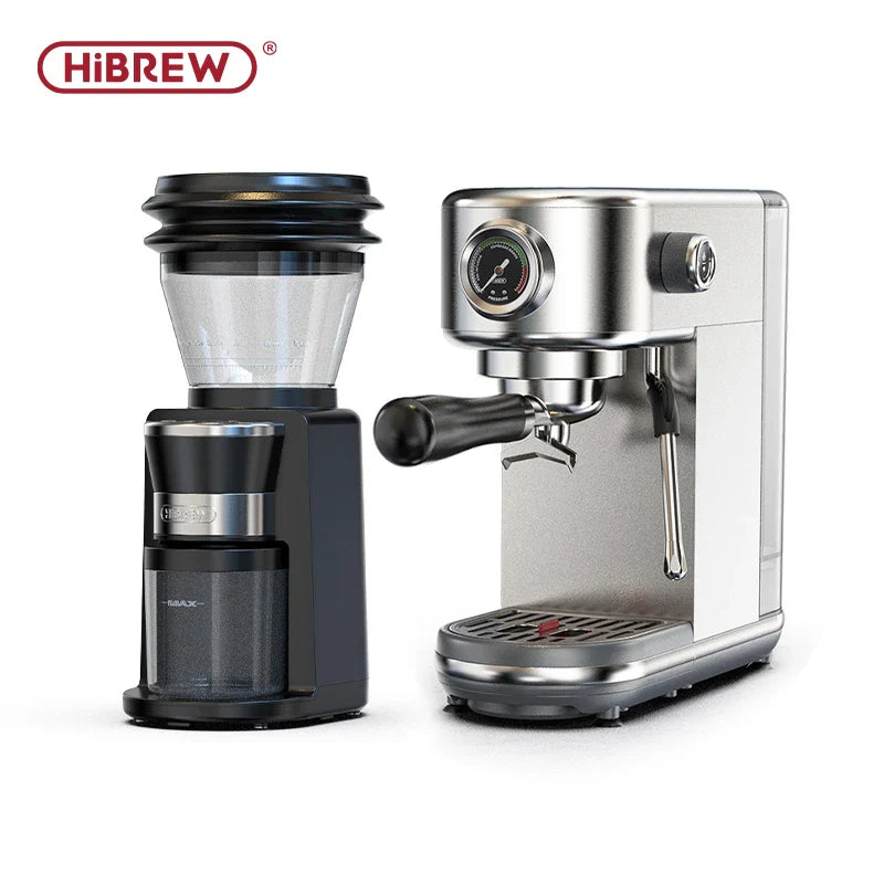 HiBREW Automatický mlýnek na kávu s mlecími kameny, elektrický kávový mlýnek s 31 stupni pro espresso, americkou kávu a pour over – vizuální skladování zrn (G3)