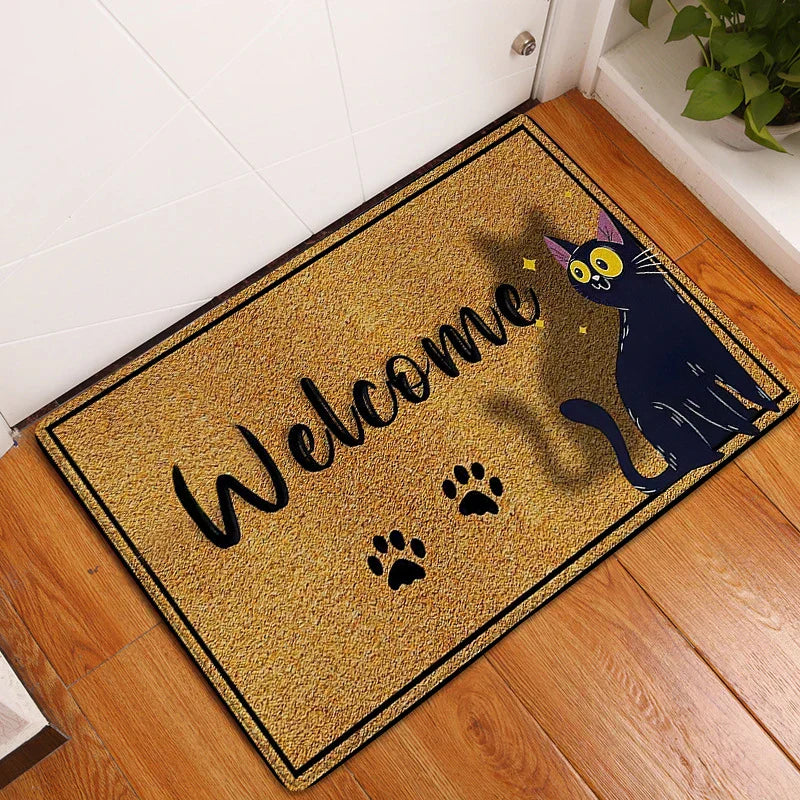 Home Sweet Home Cute Cats Door Mat – Adorable and Non-Slip Entryway Rug