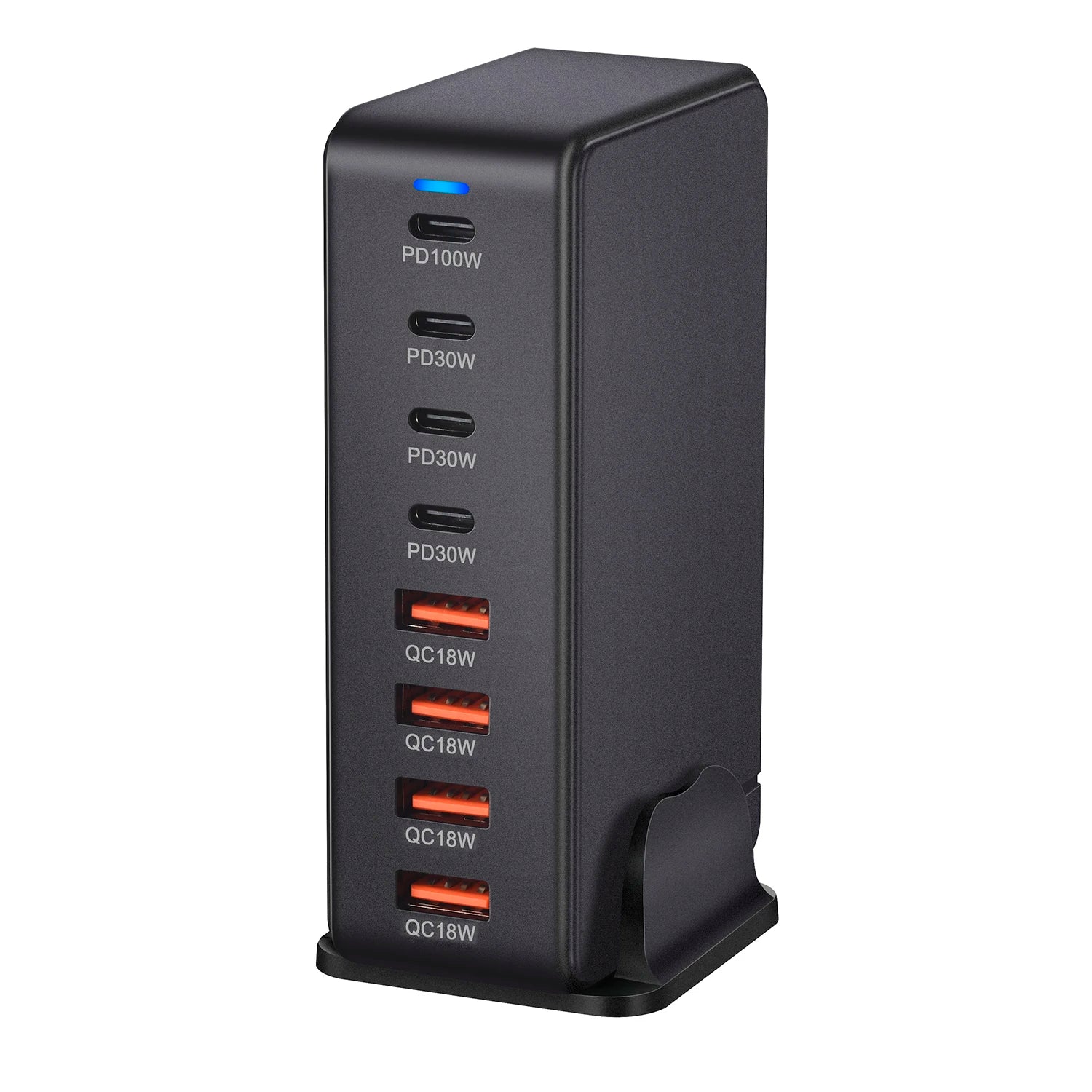 240 W pöytälaturi GaN - 8-porttinen USB Type C PD Quick Charge 3.0 pikalatausasema mobiililaitteille, kannettaville tietokoneille ja muille