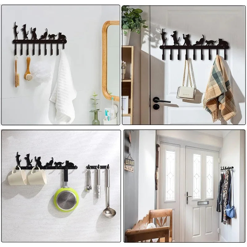 Cats 9 Hooks Key Rack