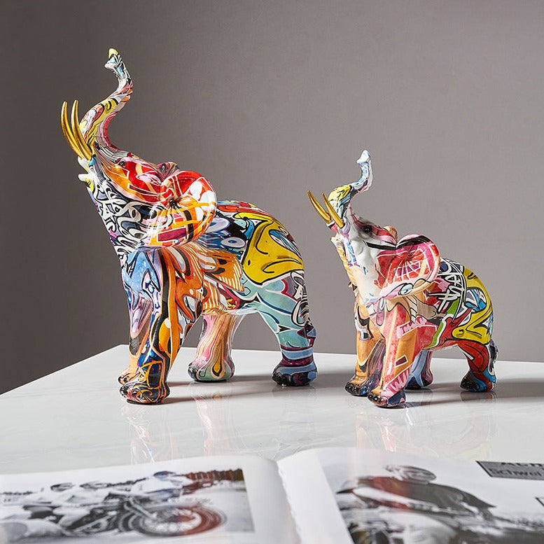 Vrimlo® Elephant Nordic Painted Statue