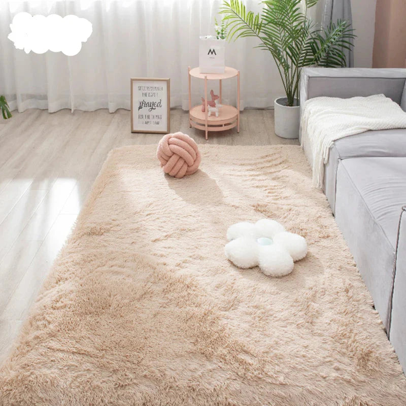 Sara Alfombra Suave y Peluda para Dormitorio - Alfombra de Estilo Nórdico para Habitación de Niños