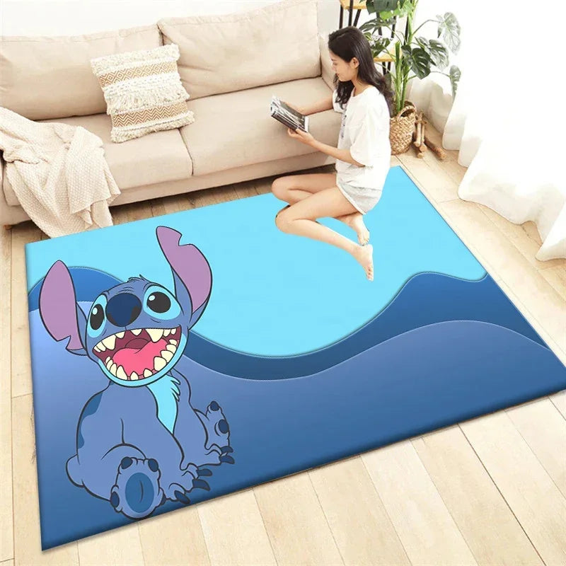 Alfombra de dibujos animados Winnie Stitch – Decoración del hogar acogedora y vibrante