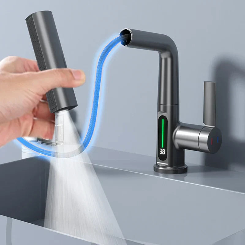 Vrimlo Waterfall Faucet With Temperature Display