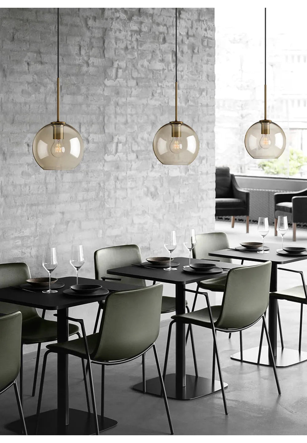 Nordic Industrial Style Glass Modern Luxury Led Pendant