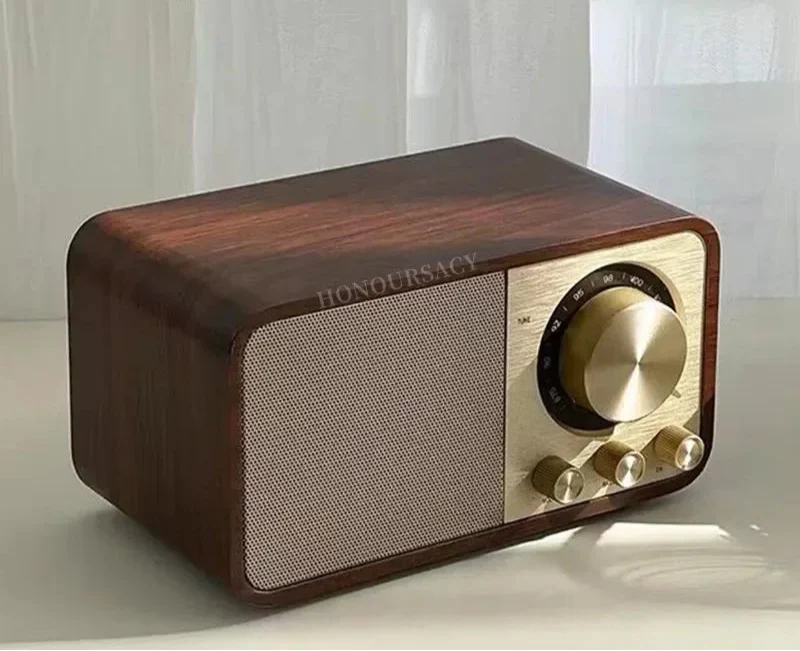 Nostalgische Bluetooth-luidspreker - Retro houten draadloze subwoofer met Bluetooth 5.0